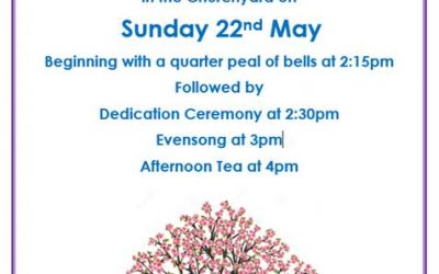 Cherry Tree Dedication at St Mary’s on Sunday 22nd May at 2:15pm