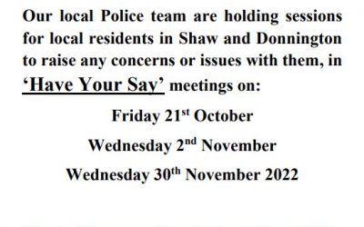 ‘Have Your Say’ meetings with local police