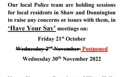 Have Your Say meetings with Thames Valley Police – amended date